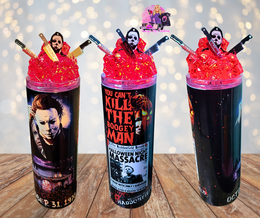 20 Oz Stainless Steel Michael Myers Light Up Ice Tumbler