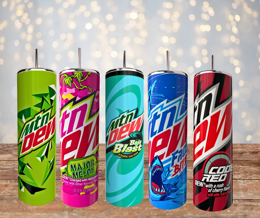 20 Oz Sublimated Stainless Steel Mnt Dew Assorted Tumblers