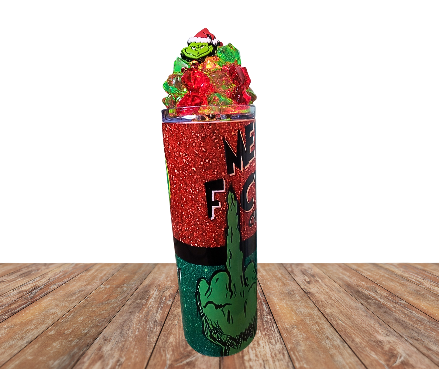 20 Oz Merry Christmas Funny Xmas Cartoon Light Up Ice Tumbler With Removable Magnetic Lid