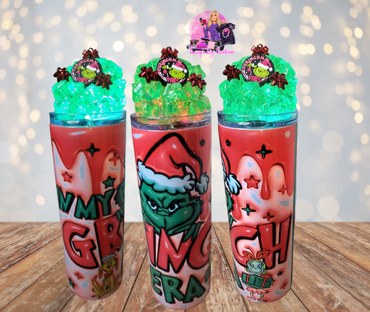 20 Oz Gnchmas Xmas Light Up Ice Tumbler With Removable Magnetic Lid
