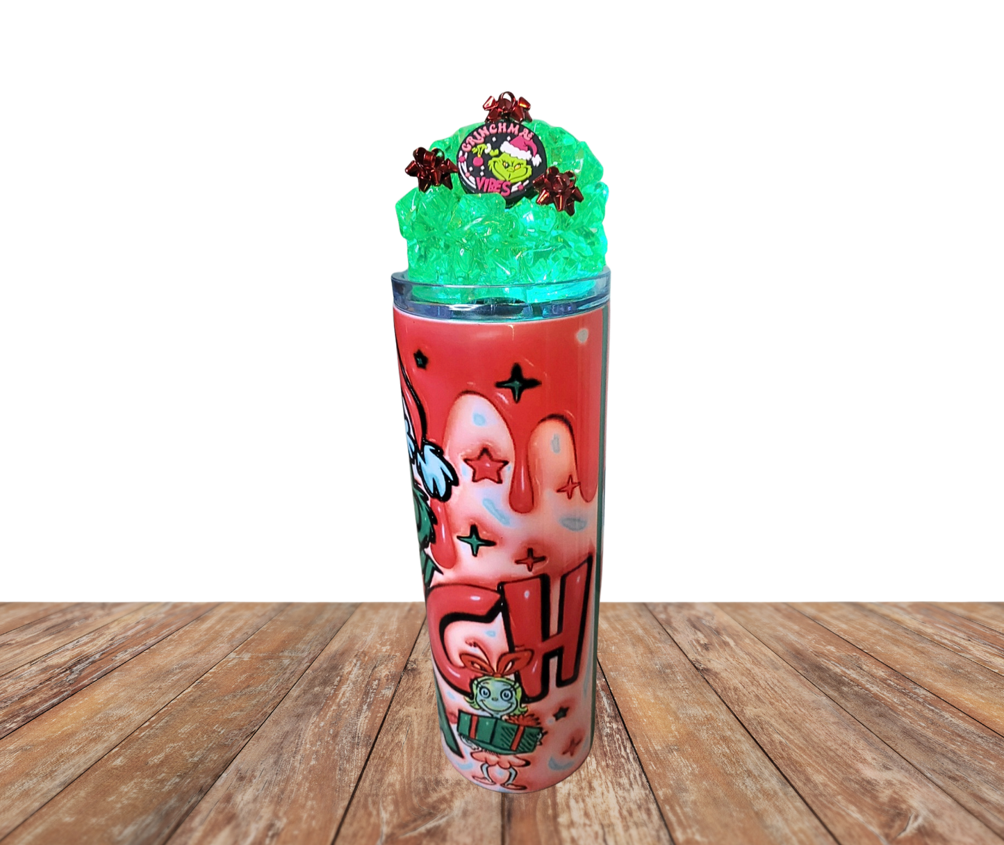 20 Oz Gnchmas Xmas Light Up Ice Tumbler With Removable Magnetic Lid