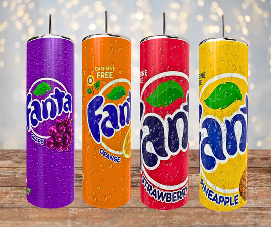 20 Oz Stainless Steel Fanta Assorted Flavors Sublimated Tumblers