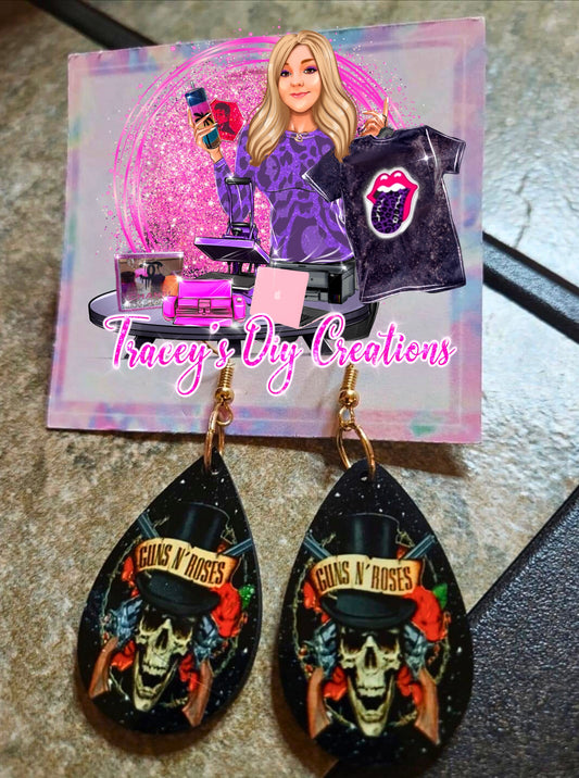 Guns N Roses Jewelry,GNR Earwear 80s Metal Teardrop Earrings