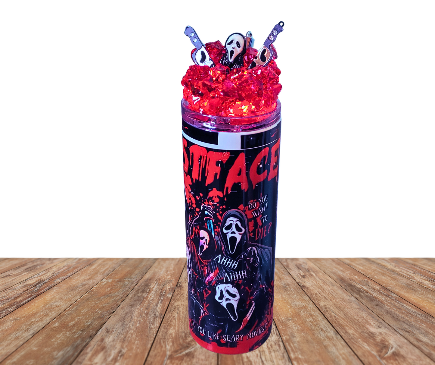 20 Oz Stainless Steel Scream Ghost Face Light Up Ice Tumbler