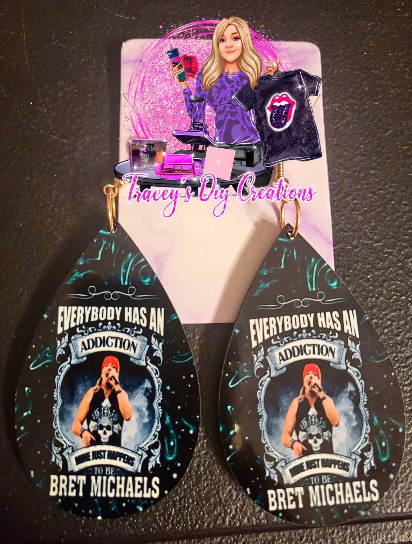 Bret Michaels Gifts, Bret Michaels Jewelry, Bret Green Earrings