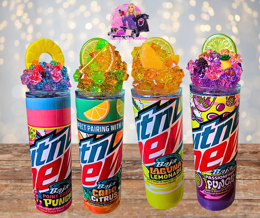 20 Oz Stainless Steel Mnt Dew Assorted Limited Edition Baja Blast Flavors Ice Tumblers With A Removable magnetic lid