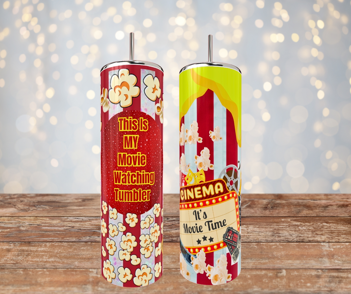 20 Oz Stainless Steel Assorted Popcorn Tumblers