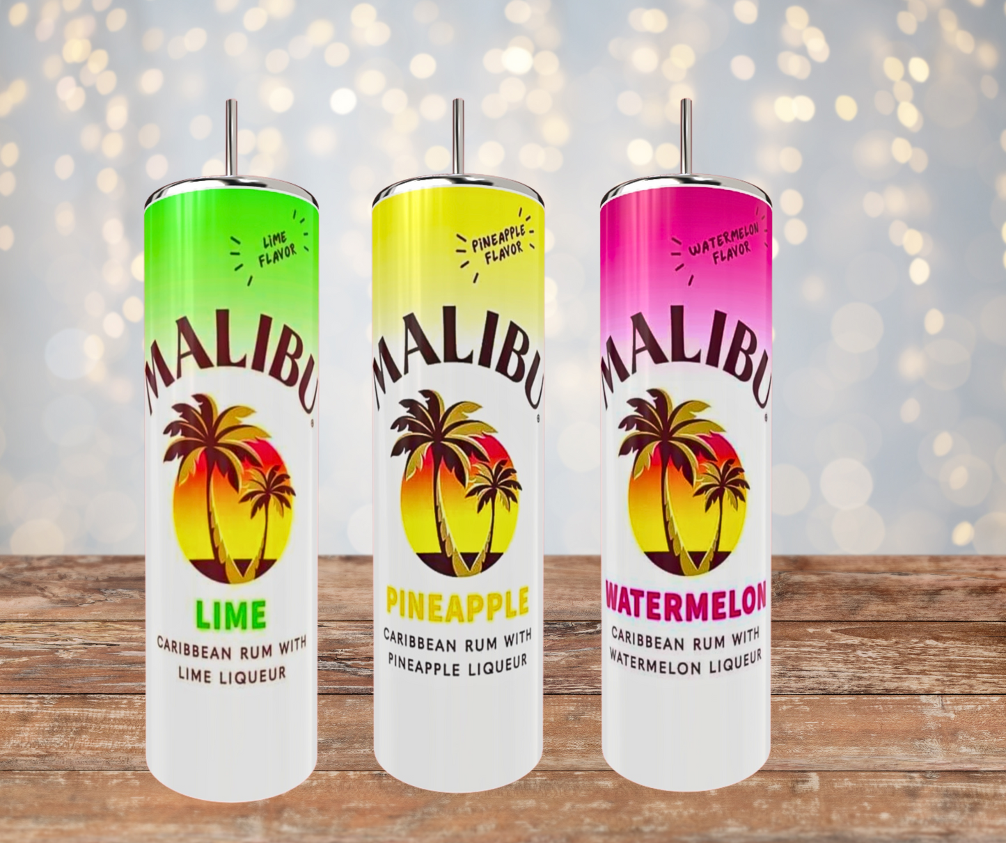 20 Oz Stainless Steel Malibu Rum Assorted Flavors Sublimated Tumblers
