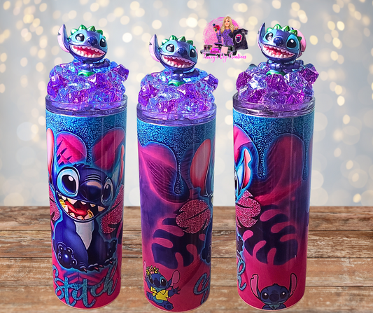 20 Oz Stainless Steel Stitch Light Up Ice Tumbler