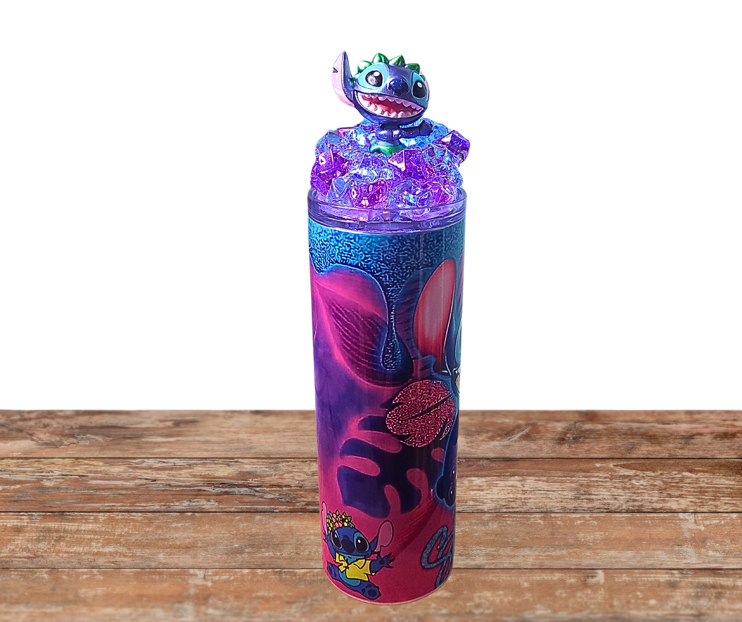 20 Oz Stainless Steel Stitch Light Up Ice Tumbler