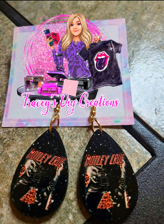 Motley Crue Too Fast For Love Earrings, Motley Crue Album Cover Jewelry, Motley Crue Merchandise