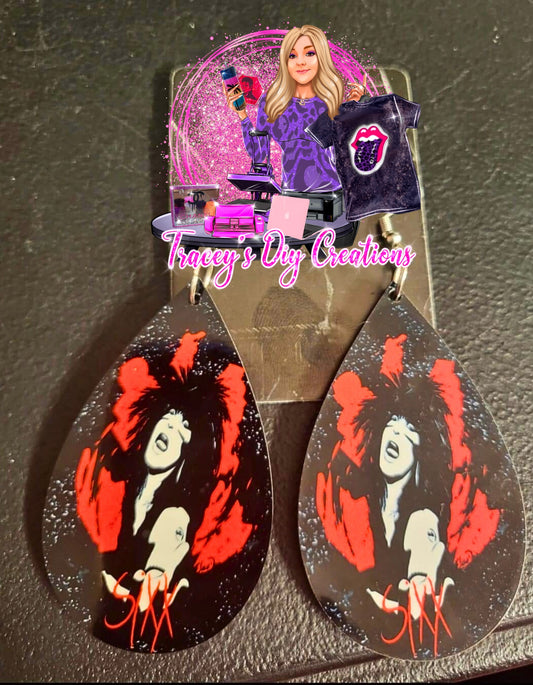 Nikki Sixx Earrings, Sixx Guitar Earrings, Nikki Earrings, Nikki Sixx Jewelry