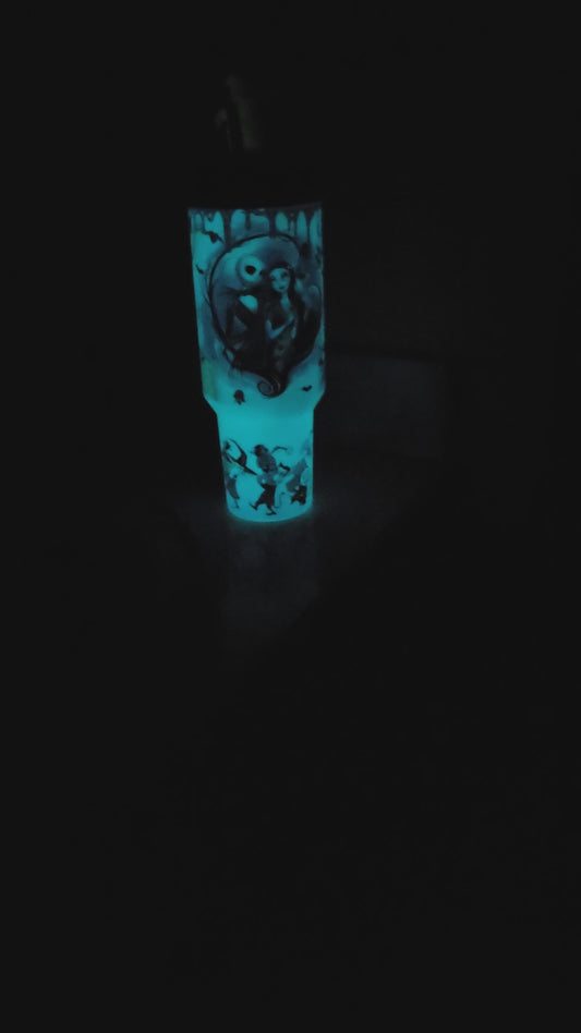 40 Oz Xmas Nightmare Glow In The Dark Light Up Ice Tumbler